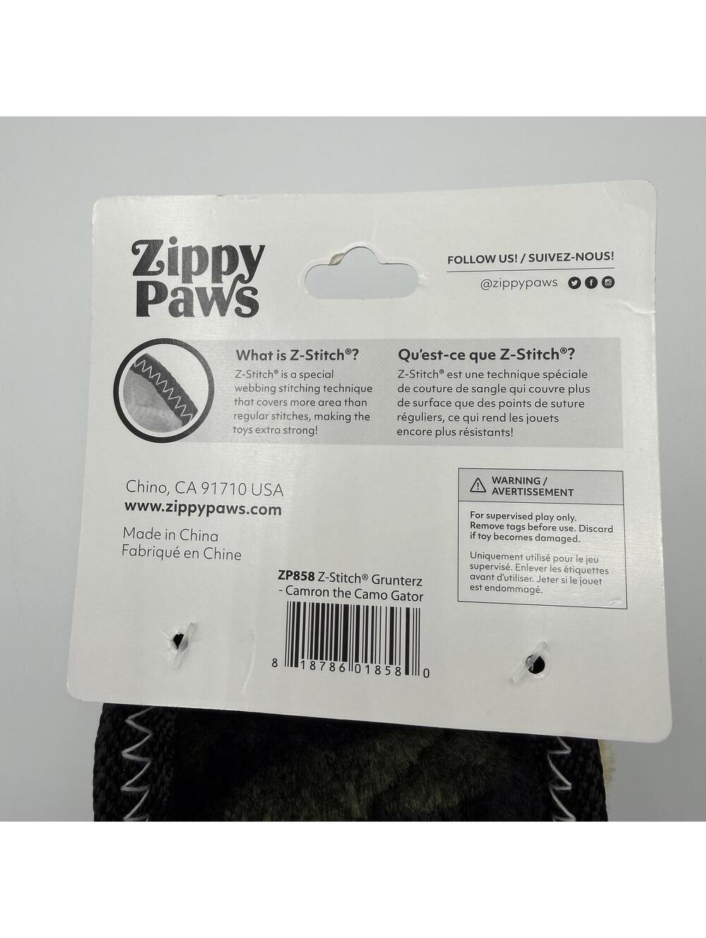 ZippyPaws Z-Stitch Grunterz Camron The Camo Gator Grunter Squeaker Zippy Paws - Picture 4 of 7